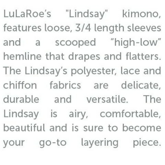 LuLaRoe Lindsay Kimono Blue Striped Size Small - Picture 6 of 8